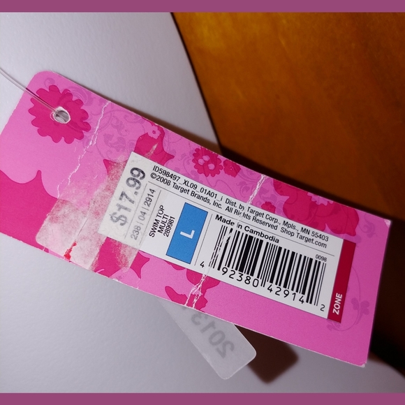 NWT🔥 Floral Pink Red Purple Target Xhilaration ruffled bandeau bikini top - Picture 3 of 8